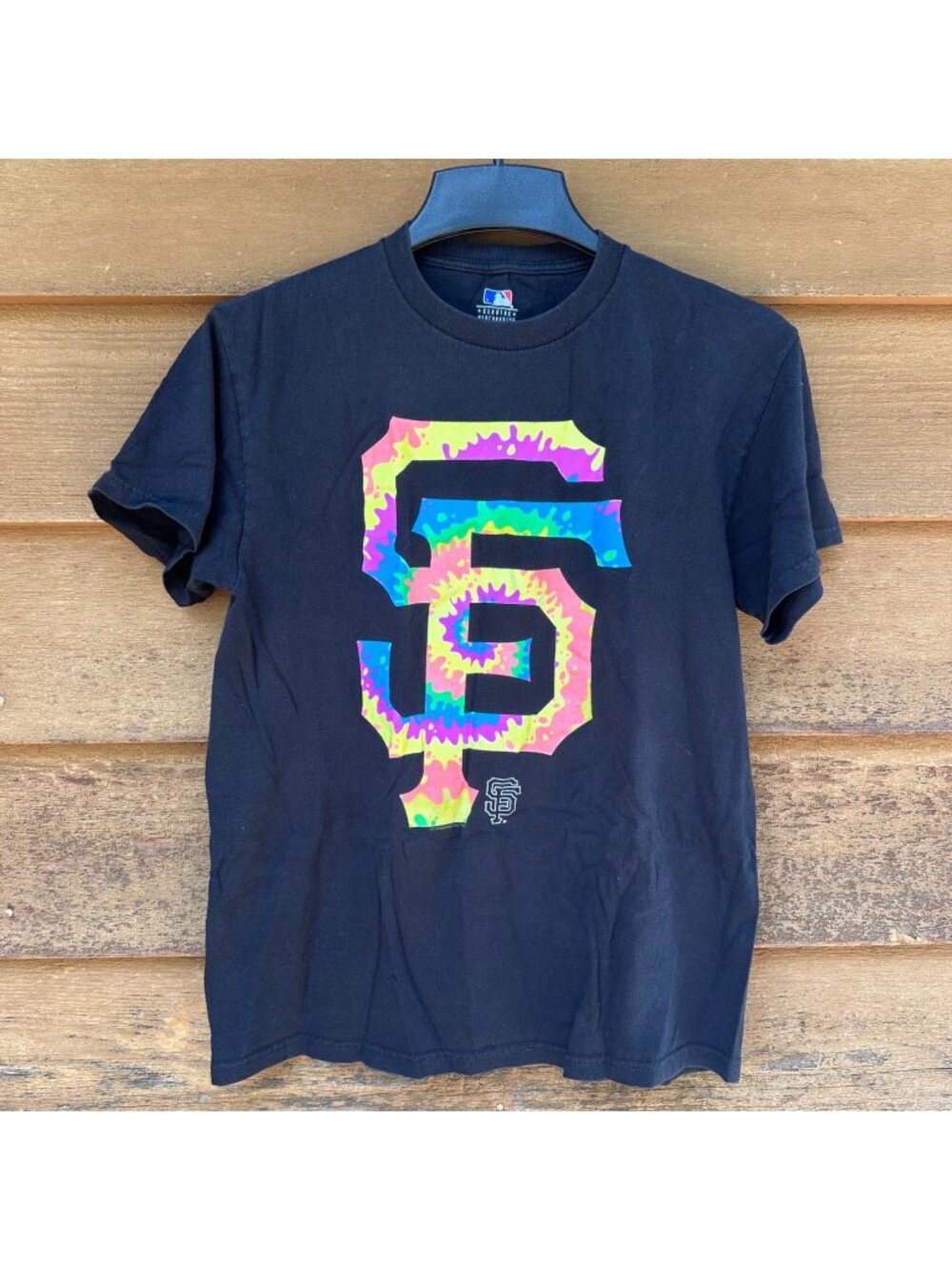 Vintage San Francisco Giants Tie-Dye Logo Shirt Y2K Mens Medium Black MLB Genuin
